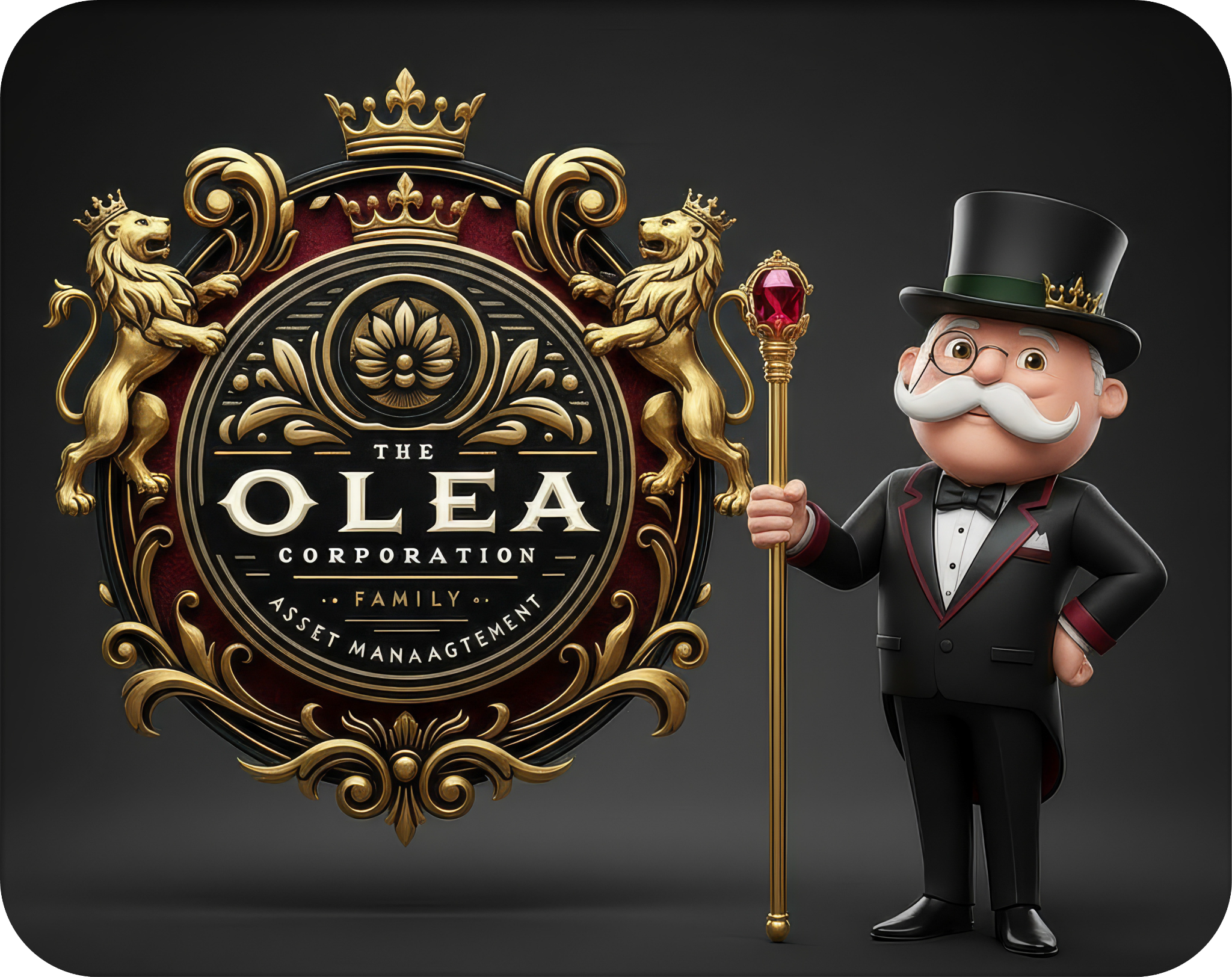 Gentleman illustration with crest